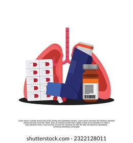 Concepto vectorial de icono plano de la medicina pulmonar
