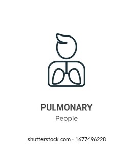 Pulmonary outline vector icon. Thin line black pulmonary icon, flat vector simple element illustration from editable people concept isolated stroke on white background