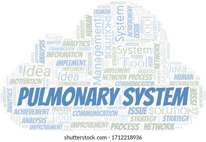 Pulmonary System typography vector word cloud.