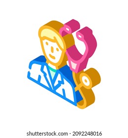 vector de ícono isométrico del médico pulmonólogo. signo del médico pulmonólogo. ilustración de símbolo aislado