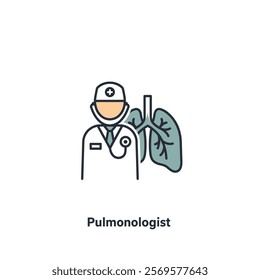 Pulmonologist Doctor with a Lung Icon, Representing Respiratory Medicine and Lung Disease Treatment