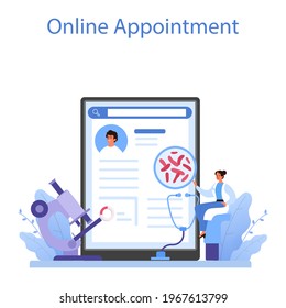 Pulmonologist online service or platform. Idea of health
