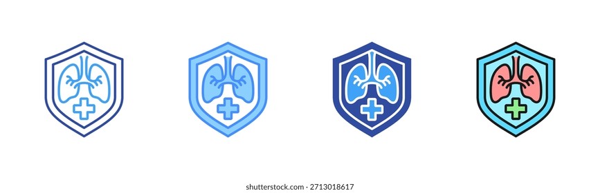 Icono de la neumología, sistema multi del icono de los estilos