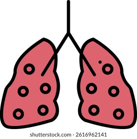 Pulmonology Line Filled Vector Icon Design