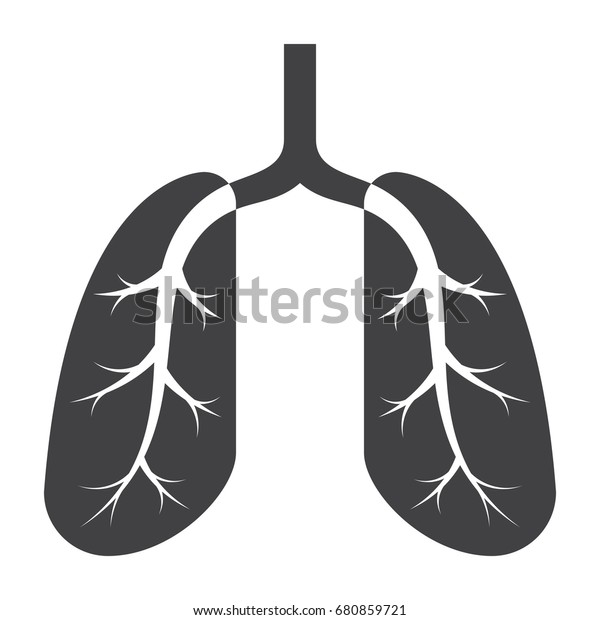 Pulmonology Medical Icon Lung Vector Silhouette Stock Vector (Royalty ...