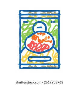 pulp mango fruit doodle icon sketch vector. pulp mango fruit sign. isolated symbol illustration