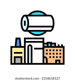 vector de icono de color de papel de molino de pulpa. señal de papel de molino de pulpa. ilustración de símbolo aislado