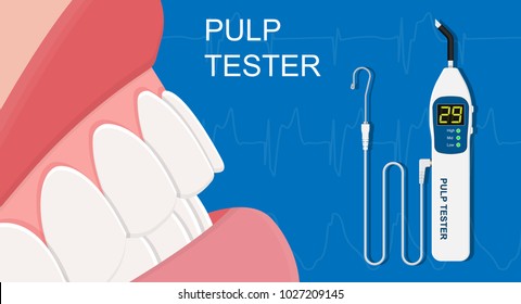 pulp tester medical lab oral pain tool teeth ache aid gum probe check meter care saliva pulpal clinic device health display digital current periodontal examine chronic symptom nerve root anesthesia