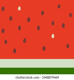 Pulp of watermelon with seeds and crust. Seamless pattern. Design for textiles, banners, posters, wrapping papers. Vector illustration.