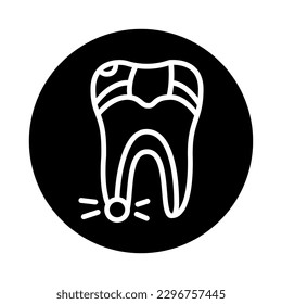 Icono de línea de color de pulpitis. Elemento vector aislado. Pictograma de esquema para página web, aplicación móvil, promoción