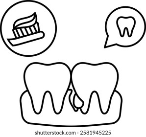 Pulpitis Fluoride treatments for Tartar and Plaque effected teeth concept, Periapical Abscess vector icon design, Dentistry symbol, Healthcare sign, Dental instrument illustration