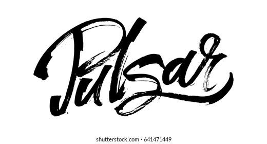 Pulsar. Modern Calligraphy Hand Lettering for Silk Screen Printing