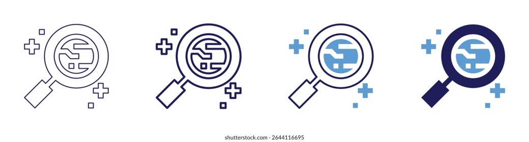 Pulsar signal icon in 4 different styles. Thin Line, Line, Bold Line, Duotone. Duotone style. Editable stroke.