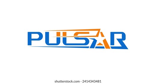 Diseño creativo del logo de texto pulsar.