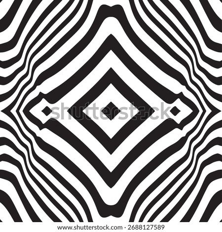 Pulsating Diamond Illusion with Radiating Zebra Waves