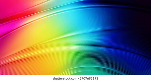 Las luces de neón vibrantes ondulan en vibrantes ondas de color. Ilusión de gradiente de neón. Disfrute visual de un gradiente futurista que fluye a través de líneas de vidrio con energía de neón dinámica perfecta para vibraciones digitales modernas