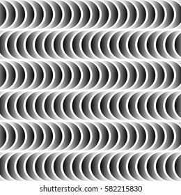 Pulsating wavy shapes are featured in an abstract background optical illusion illustration of the illusory motion variety.