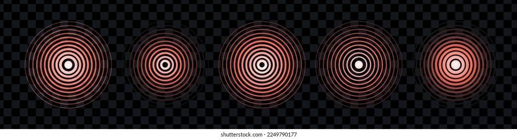 Pulse in abstract style. Round shape Health care. Body care. Radial stomach pain. Vector isolated illustration