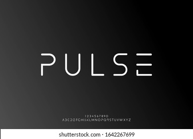 Pulse, An Abstract Technology Science Alphabet Font. Digital Space Typography Vector Illustration Design	