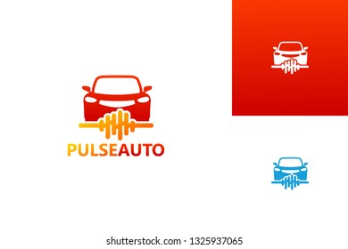 Pulse Automotive Logo Template Design Vector. Emblem, Design Concept. Creative Symbol Icon.