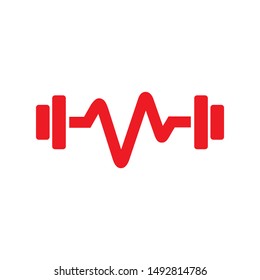 Pulse Barbell Logo, Heart break Barbell Logo, Fitness Logo