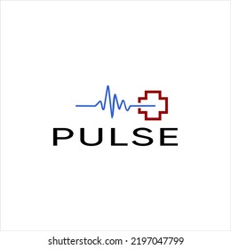 pulse beat vibrant logo design with cardiology vector template