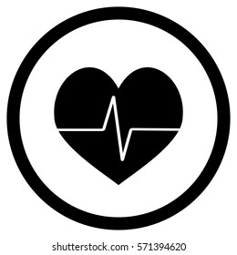 Pulse black icon vector. Healthy monitor cardiology illustration