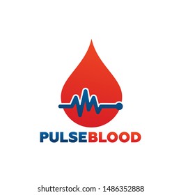 Pulse Blood Logo Template Design Vector, Emblem, Design Concept, Creative Symbol, Icon
