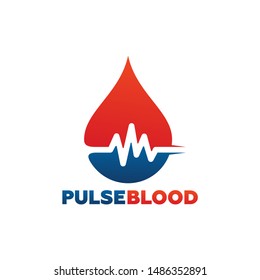Pulse Blood Logo Template Design Vector, Emblem, Design Concept, Creative Symbol, Icon