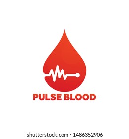 Pulse Blood Logo Template Design Vector, Emblem, Design Concept, Creative Symbol, Icon
