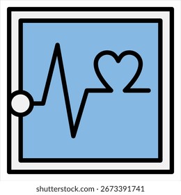 Pulsblau Schwarz einzelne Symbol-Illustration
