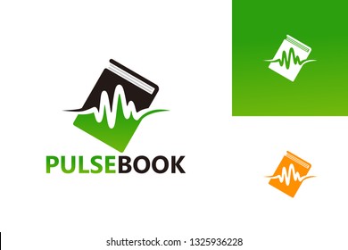 Pulse Book Logo Template Design Vector. Emblem, Design Concept. Creative Symbol Icon