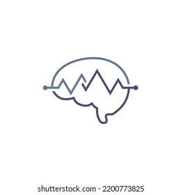 Pulse brain logo design symbol for healthy business. Vector illustration EPS.8 EPS.10