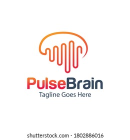 Pulse Brain logo designs concept vector, Mind logo template
