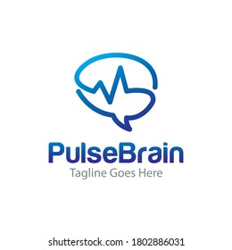 Pulse Brain logo designs concept vector, Mind logo template