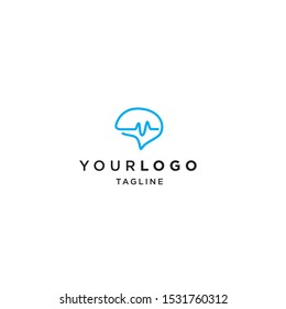 pulse brain logo template vector design. eps10