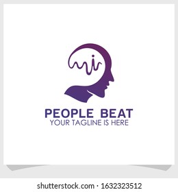 pulse care icon logo design template, medical logo design vector