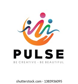  Pulse Care logo template designs vector