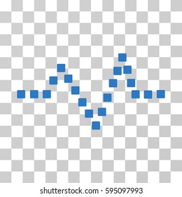 Pulse Chart icon. Vector illustration style is flat iconic symbol, smooth blue color, transparent background. Designed for web and software interfaces.