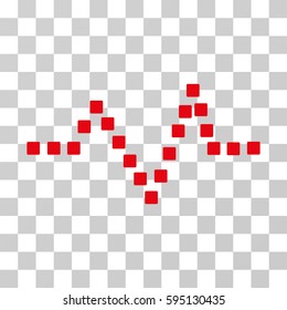 Pulse Chart icon. Vector illustration style is flat iconic symbol, intensive red color, transparent background. Designed for web and software interfaces.