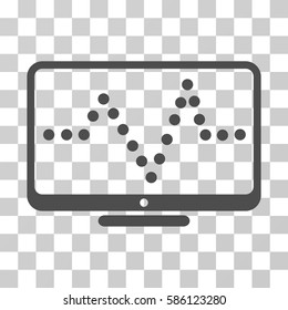 Pulse Chart vector pictograph. Illustration style is flat iconic gray symbol on a transparent background.