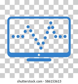 Pulse Chart vector pictograph. Illustration style is flat iconic cobalt symbol on a transparent background.