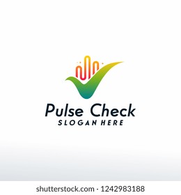 Pulse Check logo designs concept vector, Health Vibe logo template, Logo symbol icon