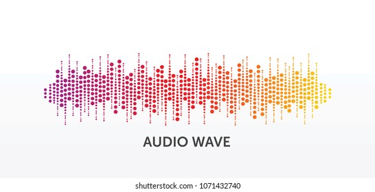 Pulse circle music player. Audio colorful wave logo. Vector equalizer element