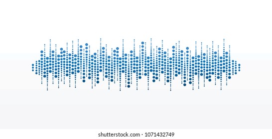 Pulse circle music player. Audio colorful wave logo. Vector equalizer element