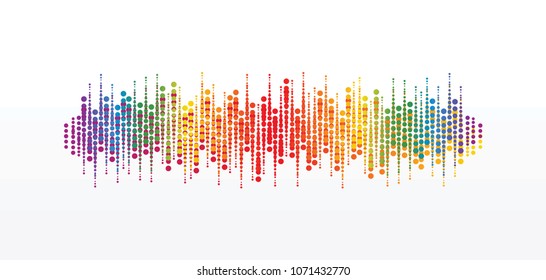 Pulse circle music player. Audio colorful wave logo. Vector equalizer element