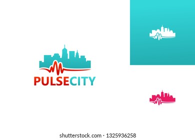 Pulse City Logo Template Design Vector. Emblem, Design Concept. Creative Symbol Icon.