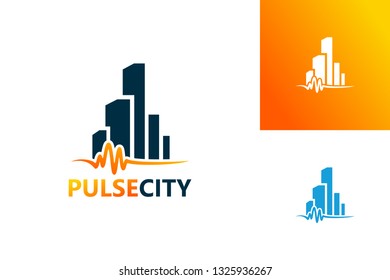 Pulse City Logo Template Design Vector. Emblem, Design Concept. Creative Symbol Icon.