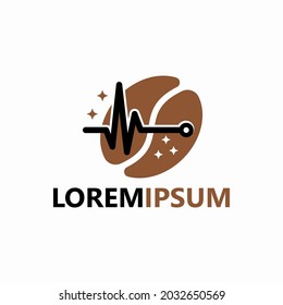 Diseño de la plantilla del logotipo del café de pulso