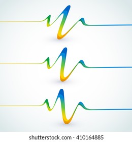 Pulse : Colorful Wavy Lines : Vector Illustration